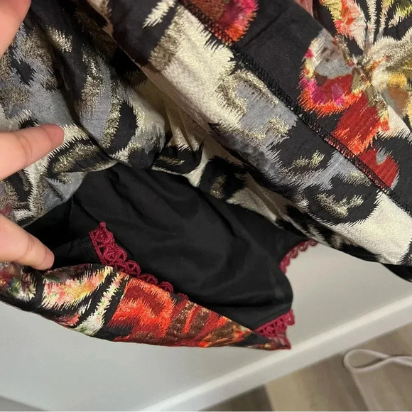Anthropologie Leifsdottir Adelita Floral Shimmer Brocade Fit Flare Mini Dress 4 - Picture 5 of 11